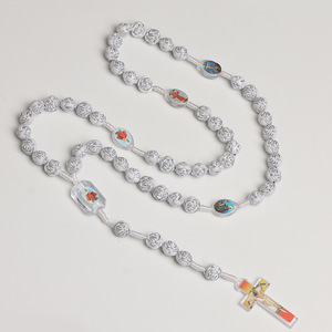<span class=keywords><strong>Rosario</strong></span> Cattolico con Ciondolo <span class=keywords><strong>a</strong></span> Croce di Gesù e Grani <span class=keywords><strong>a</strong></span> Forma di Rosa Placcati <span class=keywords><strong>in</strong></span> <span class=keywords><strong>Argento</strong></span> Bianco, <span class=keywords><strong>Collana</strong></span> con Crocifisso, Gioielli Religiosi, Idea Regalo per la Chiesa, Vendita all'Ingrosso - Product Image 4