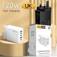 Nouveau chargeur mural 120W 3USB + 2C cinq ports pour téléphones Android EU UK US multi-ports chargeurs de téléphone adaptateur tête de charge rapide