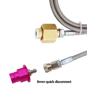 Nouveau tuyau d'air gazeux tressé en acier inoxydable W21.8 CGA320 avec adaptateur à connexion rapide fileté pour réservoir de CO2 externe 1,5 m OEM Garantie 1 an - Product Image 5