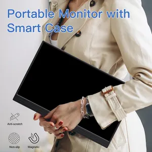 Monitor portátil de viagem para laptop, monitor de 15.6'', 1080P FHD Plug & Play com capa inteligente, USB-C HDR, segundo monitor portátil para computador