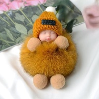 Porte-clés en peluche bébé endormi mignon de 10 cm, pendentif de voiture lumineux, breloque de sac en coton et PVC, cadeau OEM, vente en gros