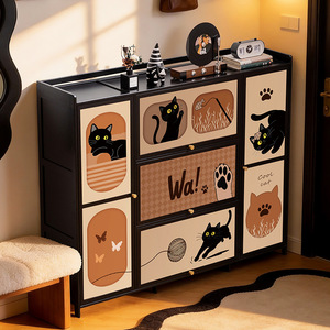 Simple multi-layer <b>shoe</b> cabinet with doors, vintage style <b>shoe</b> <b>rack</b>, home <b>shoe</b> <b>rack</b>, small space, dustproof entryway <b>storage</b> - Product Image 3