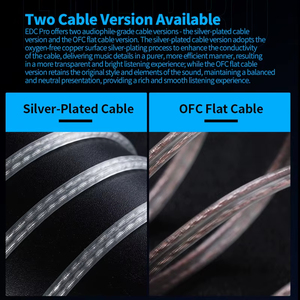 Écouteurs intra-auriculaires filaires KZ EDC Pro 2Pin avec câble plaqué argent/câble en cuivre OFC en option, dynamique, HiFi stéréo, IEM - Product Image 3