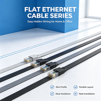 Câble Ethernet RJ45 multi-types Xput, CAT5E CAT6 CAT6A CAT7 CAT8 UTP SFTP, plat, fin, tressé, pour routeur, PC, modem