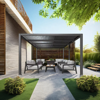 Pérgola de Aluminio Youya para Exteriores, Impermeable, Tamaño Personalizado, para Patio, Jardín, Bioclimática, Resistente al Viento