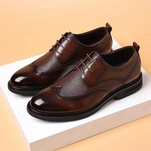 Chaussures en cuir à lacets de style britannique haut de gamme pour hommes – Formelles, décontractées, élégantes – Printemps, été, automne – Pleine fleur, respirantes - Product Image 3