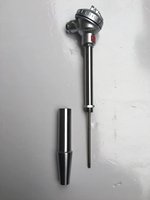 Sensor Termokopel Tipe K Berinsulasi Mineral Industri 1200-1300C Baja Tahan Karat OEM/ODM IP67 4-20mA Probe Temperatur Flens