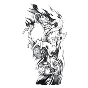 Tatuaggio Temporaneo <span class=keywords><strong>Vintage</strong></span> a Braccio Intero, Adesivi per Tatuaggi ZXY Impermeabili con Inchiostro Nero Stile Old School per Feste e Cosplay - Product Image 6