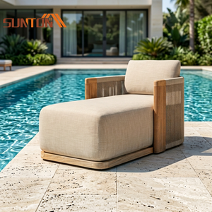 Lusso impermeabile moderno Set di mobili da giardino in legno di Teak divano divano componibile per Hotel Beach Park uso balcone - Product Image 4