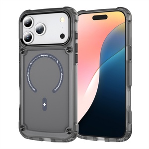 เคสใสแม่เหล็กสีสันสดใส ปี 2025 สำหรับ iPhone 17 11 12 13 14 15 16 Pro Max Plus  ขอบกันกระแทกโลหะ ป้องกันเลนส์  รองรับการชาร์จ - Product Image 1