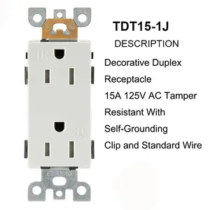 15 20 Amp Tamper Resistant AC Receptacle USA 110-125V Duplex Receptacle Outlet Socket Duplex Receptacle