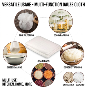 Chinesischer Hersteller Topping Brand Käsetuch 100% Baumwollgaze Vorgeschnittener Filterstoff Küche Gebleicht CE-Zertifiziert Modell - Product Image 6