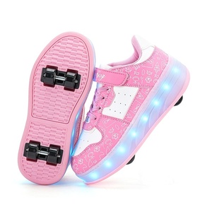 Chaussures à roulettes LED pour enfants, 4 roues amovibles, baskets lumineuses à roulettes, pour garçons et filles, <span class=keywords><strong>glisseurs</strong></span> de rue, taille 29-40 - Product Image 4