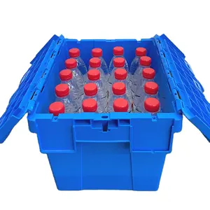 Hot sale supermarket plastic moving boxes crate for bottle nestable plastic crates with lid