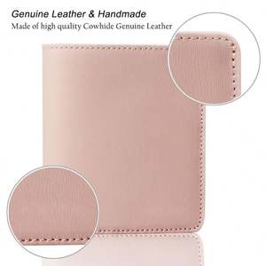 Portefeuille compact à deux volets pour femme, grande capacité, en cuir véritable, avec blocage RFID - Product Image 5