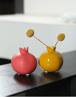 Nouveau vase en céramique rouge émaillée de style chinois, symbole porte-bonheur, ornement de bureau, décoration pour salon, meuble à vin, meuble TV