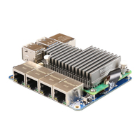 Papan Pengembangan MPRG4 untuk Raspberry Pi 5 Plug-and-Play PCIe ke 4-Way Gigabit Ethernet Soft Router Drive Gratis Paket Termasuk