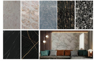 Prix de gros 4x8, feuille de marbre PVC brillante de 1220*2440mm 3mm pour la décoration murale SONSILL