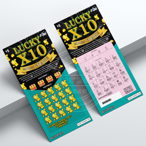 บัตรลอตเตอรีแบบปรับแต่งได้พิมพ์แบบขูดปิดสลากกินแบ่งออกแบบได้ฟรีป้องกันการปลอมแปลง - Product Image 1
