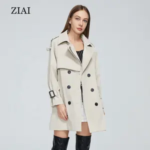 Demi-Trench-Coat rétro pour femme, imperméable, OEM, personnalisé, coupe-vent, mode rétro, automne