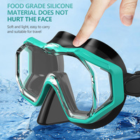 Ensemble masque de plongée noir et turquoise, masque de plongée anti-buée et étanche avec tuba semi-séché pour adultes