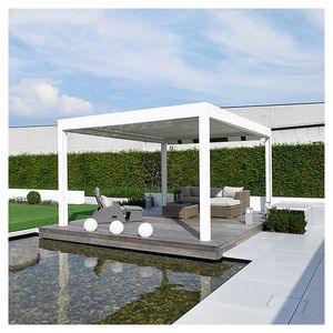 Prima Prima Bibo Waterproof Louvered Elegant Aluminum Garden <b>Gazebo</b> with Sliding Door and Privacy Screen Suitable for Patio Shed - Product Image 1
