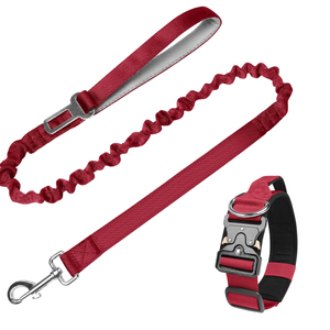 PUPE Best Selling Luxury Durable Strong Anti-Pull <b>Shock</b> Personalized Ribbon Nylon Pet <b>Collar</b> Elastic Colorful Dog Leash - Product Image 4