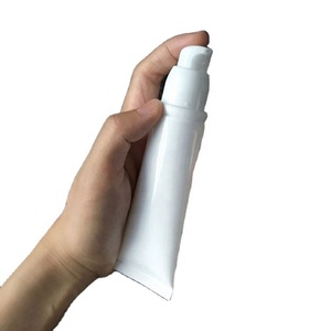 Vente en gros de tubes cosmétiques vides de luxe avec tête de pompe sans air, couleur blanche, 50 g - Product Image 2