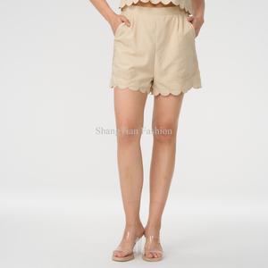 Conjunto de Pantalones de 2 Piezas de Jersey de Algodón Casual para Mujer, Primavera, Color Sólido, Top Bordado con Pantalones Cortos, Conjunto de Dos Piezas para Mujer - Product Image 6