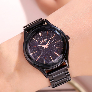 Montre authentique pour femme avec cadran ciel étoilé et bracelet en acier, échelle simple, étanche, style populaire, montre à quartz - Product Image 5