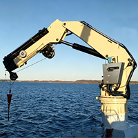 Grue marine à flèche articulée offshore, grue hydraulique haute flexibilité pour les opérations d'entretien des cargaisons des navires