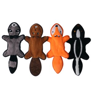 Eco-Friendly <strong>Dog</strong> Squeaky <strong>Toy</strong> Plush Unstuffed Flat Chew Interactive Raccoon Beaver Fox Skunk Animal Skin Stuffing Free <strong>Dog</strong> <strong>Toys</strong> - Product Image 1