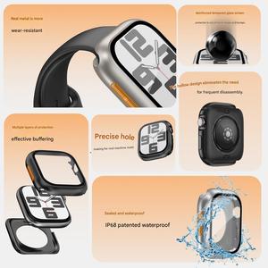 Funda Resistente de Aleación Metálica 360 con Protector de Pantalla de Vidrio Templado para <span class=keywords><strong>Apple</strong></span> <span class=keywords><strong>Watch</strong></span> Series Compatible con IWatch - Product Image 4