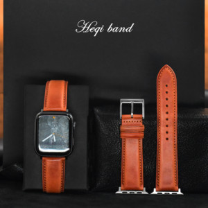 Heqi-Correa de cuero para <span class=keywords><strong>Apple</strong></span> <span class=keywords><strong>Watch</strong></span>, correa de reloj de 41mm, 45mm, cera de aceite de grano superior, <span class=keywords><strong>nuevo</strong></span> diseño <span class=keywords><strong>2022</strong></span> - Product Image 2