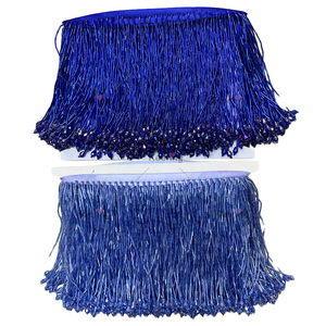 20cm 비즈 메탈릭 리프 스팽글 태슬 프린지 트림 부드러운 맞춤형 색상 의류 및 홈 텍스타일용 - Product Image 1