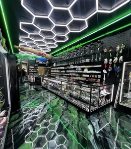 Lampu LED heksagon kualitas tinggi harga grosir lampu langit-langit sarang lebah untuk cuci mobil Showroom bengkel Detailing otomatis - Product Image 3