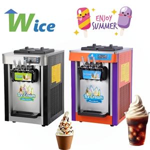 Machine à glace molle commerciale WICE 20L 22L, 3 saveurs, refroidissement rapide, pour magasin, production 20-22L/h - Product Image 1