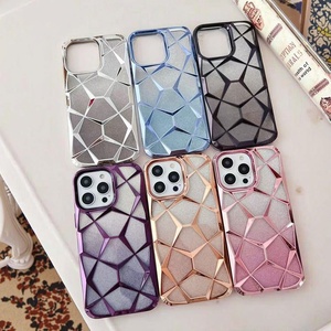 Gradiente Glitter Bling 3D Soft TPU Cube diamantato placcato in marmo cassa del telefono per <span class=keywords><strong>iPhone</strong></span> 15 <span class=keywords><strong>11</strong></span> Pro Max Custom <span class=keywords><strong>Cover</strong></span> del telefono - Product Image 1