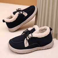 Chaussures décontractées à lacets en suède pour femmes, vente en gros directe d'usine, chaussures plates décontractées en peluche
