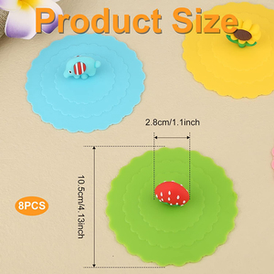 Colorful Anti-Dust <b>Reusable</b> Silicone Lids for Cups <b>Mugs</b> Beer Glasses Outdoors & Indoors - Product Image 6