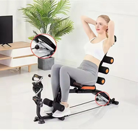Banc de musculation réglable 6-en-1 pour la salle de sport à domicile. Équipement de fitness parfait pour les exercices abdominaux avec cordon de tension dorsal