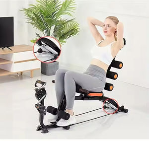 Banc de musculation réglable 6-en-1 pour la salle de sport à domicile. Équipement de fitness parfait pour les exercices abdominaux avec cordon de tension dorsal - Product Image 6