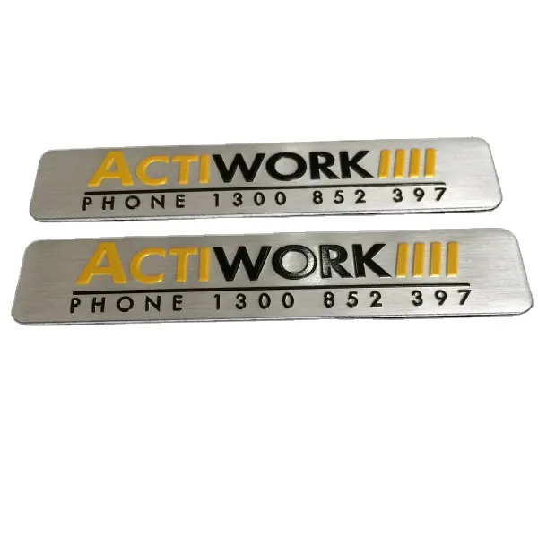 Aangepaste Naam Plaat Metalen Label Sticker Aluminium Naam Plaat Aangepaste Metalen Reliëf Aluminium Logo Aangepaste Afdrukken Logo