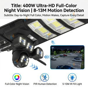 Lampadaire solaire tout-en-un haute performance avec <span class=keywords><strong>batterie</strong></span> 40Ah, étanche IP65, pour extérieur, avec caméra 4K - Product Image 2