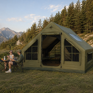 Tente de camping gonflable pour 4 personnes, en Oxford 600D imperméable, avec poutres pneumatiques et hublot en TPU, idéale pour les vacances en famille en plein air - Product Image 5