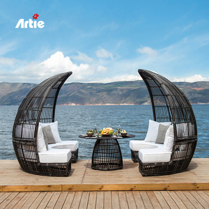 Artie'nin orijinal tasarım lüks hintkamışı bahçe mobilyası kesit kanepe bahçe mobilyaları PE Rattan şezlong büyük Daybed - Product Image 1