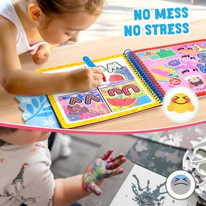 Libro de Colorear con Agua del Alfabeto para Niños de 3 a 5 Años, Reutilizable, 14 Páginas de Diario, Pluma de Agua, <span class=keywords><strong>Dibujo</strong></span> sin Desorden, Aprendizaje del Alfabeto Preescolar, Letras - Product Image 3