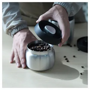 Contenitore ermetico in acciaio inox per caffè in grani sigillati sottovuoto contenitore per alimenti per tè di caffè fresco Set di contenitori per cereali