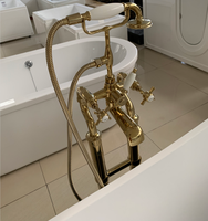 Ensemble de douche de salle de bain en laiton chromé traditionnel au sol reconstituant des manières anciennes