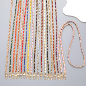 WOWEI PU Leather Phone Lanyard Adjustable Crossbody Buckle with Creative Chain Pendant Autumn Wear PVC Lanyards